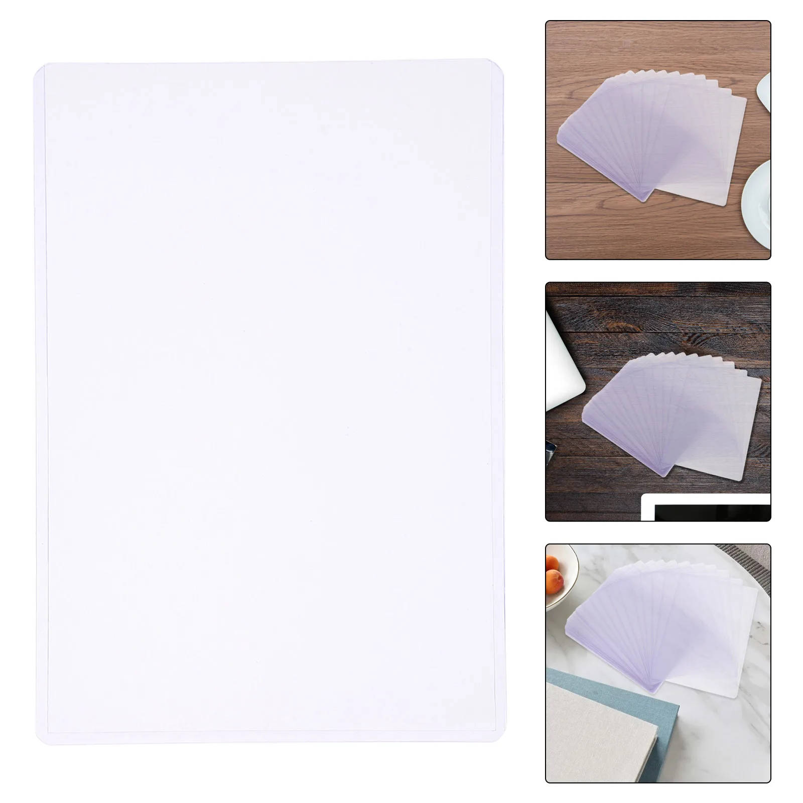 

30pcs Transparent File Protector Clear Plastic Photo Sleeves Card Holders Waterproof Wrinkle Resistant Reinforced Edges Hard