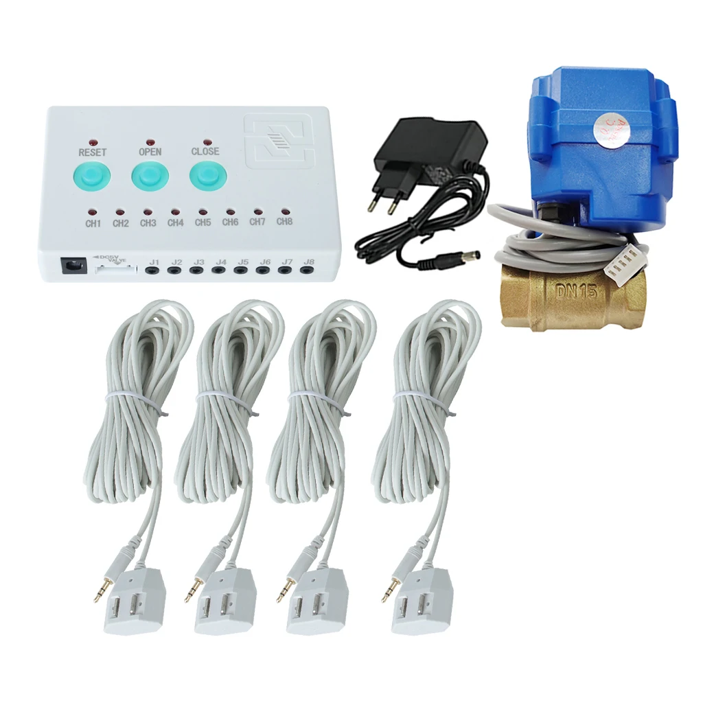 2 Buah Sensor Air 6 Meter Jack 2.5Mm dengan Probe Deteksi Sensitif Tinggi untuk Sistem Kebocoran Air WZ805, WZ806, WZ807 WZ808 WZ800