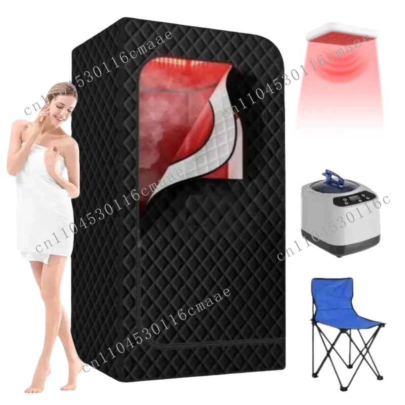 Modern Portable  Room Convenient Home Sauna  Box 660nm Red Light Therapy 1200W Steam Engine Steam Box