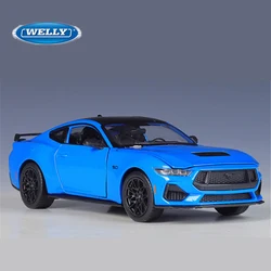 Welly 1:24 2024 Ford Mustang GT Shelby Alloy Sports Car Model Diecasts Metal Toy Racing Car Vehicles Model Simulation Kids Gifts