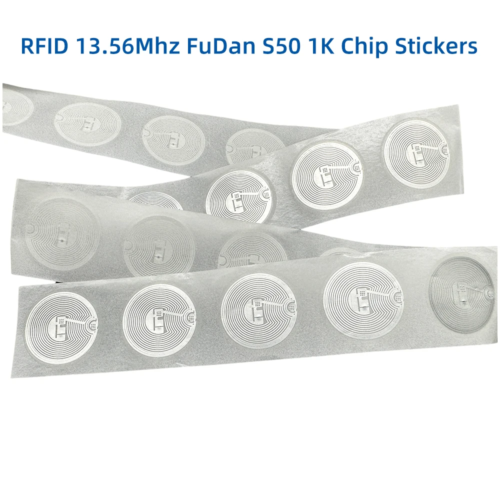 20pcs RFID S50 Smart Tag 14443A Classic 1K EV1 S50 Wet Inlay Sticker F08 1024 Bytes Lable RFID Tags IC M1 TAG