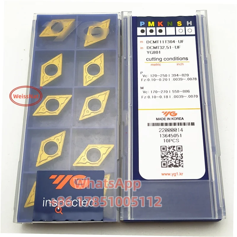 YG-1 DCMT070204 DCMT070208 DCMT11T304 DCMT11T308-UG UF YG3020 YG801 YG1001 Carbide Insert DCMT Inserts