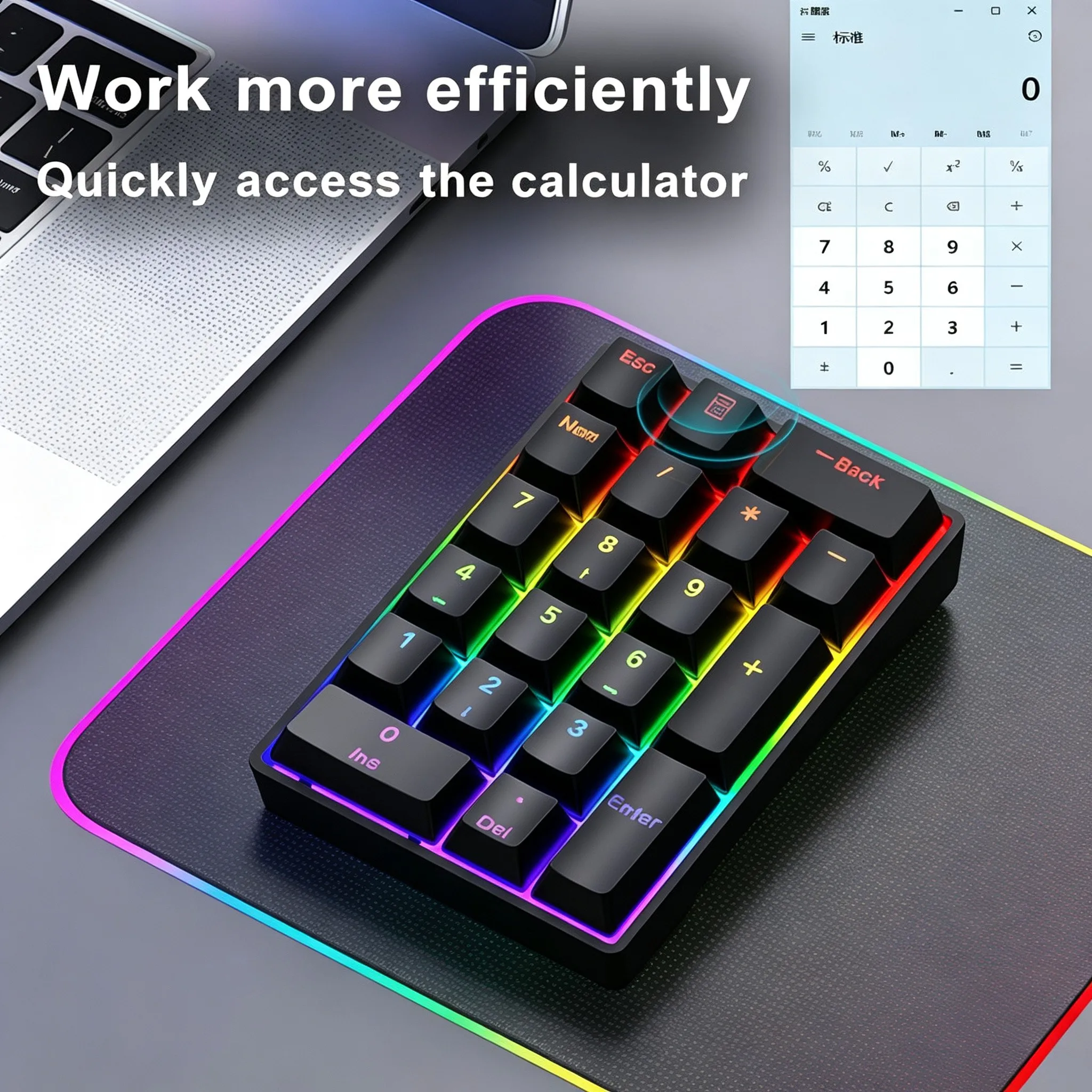 APAYADO K20 Wired Mechanical Number Pad, 20 Keys, Blue or Red Switches, Detachable USB Cable, Calculator Shortcut, Anti-Ghosting