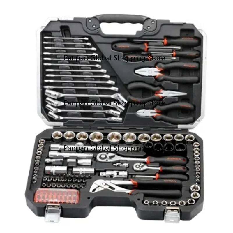 FIXMAN Kit d'outils de quincaillerie de qualité exceptionnelle, ensemble de douilles à cliquet 124 pièces