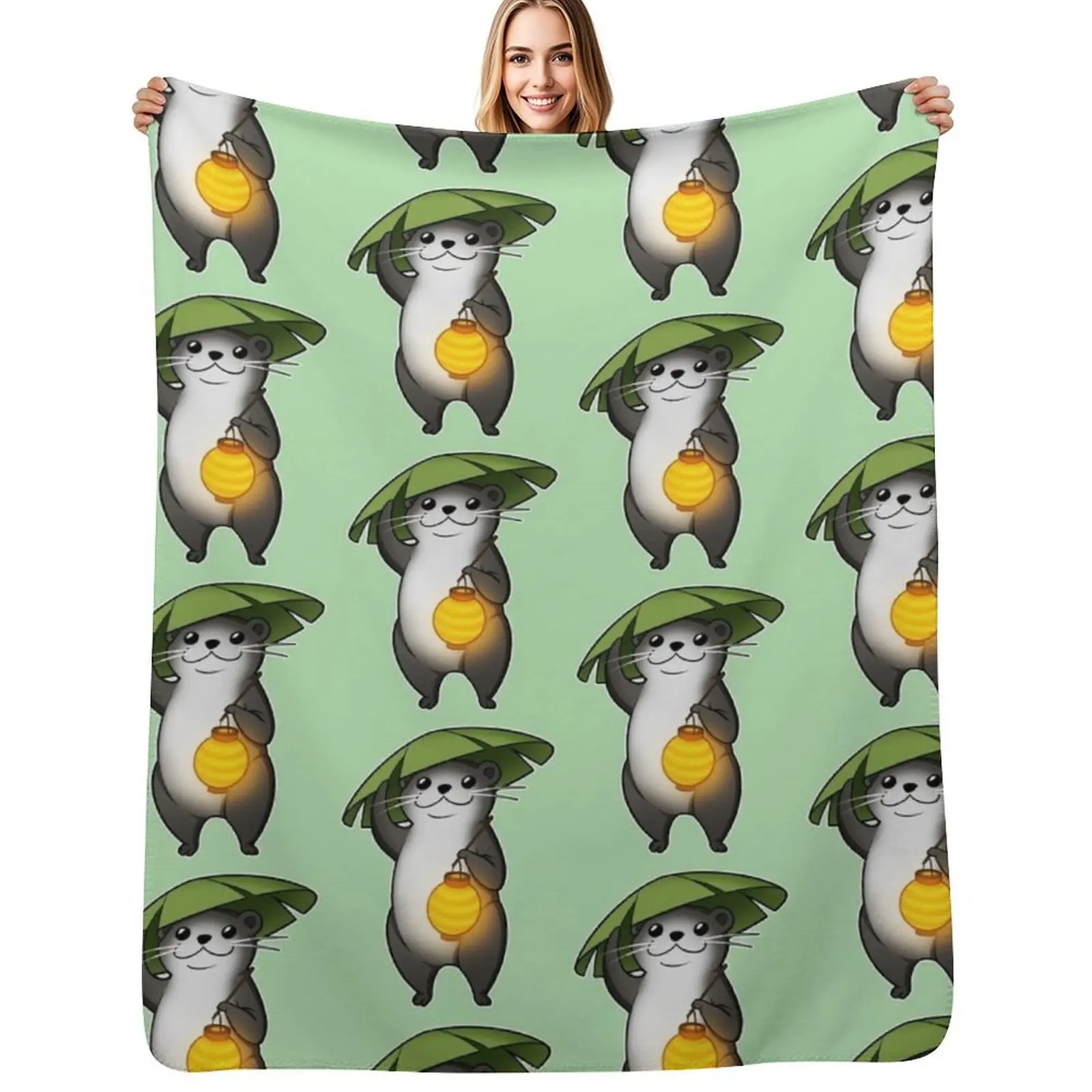 FFXIV Odder Otter Throw Blanket blankets and throws Warm Furrys wednesday Nap Blankets