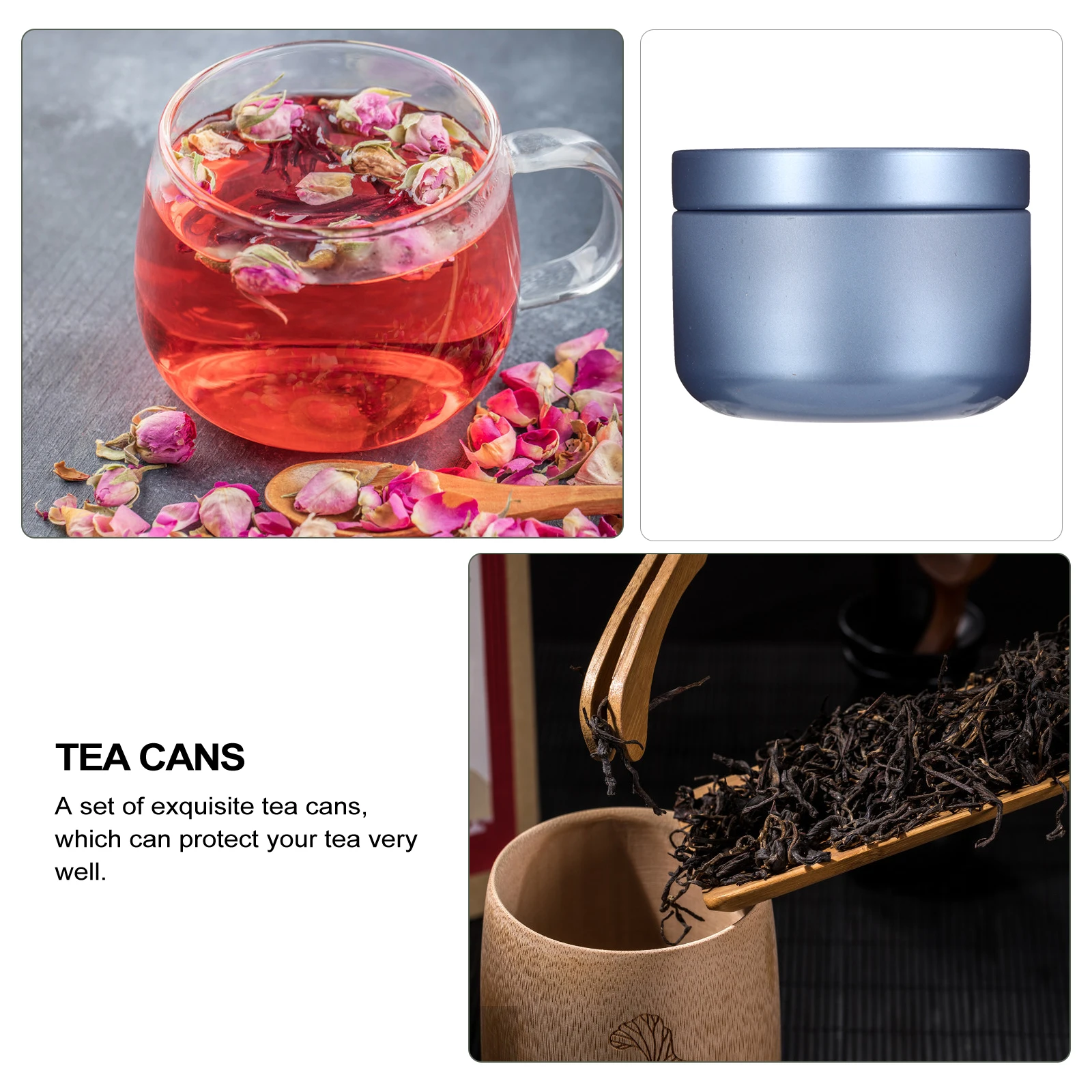 

10 Pcs Tea Round Cans Airtight Container Storage Tank Pot Universal Canisters Tinplate