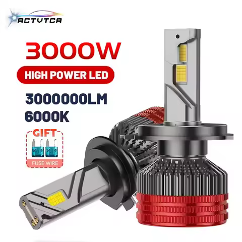 ACTVTCA 3000W 3000000LM H7 H4 H11 LED Headlight High Power 9980 CSP Canbus H8 9005 HB3 9006 HB4 Turbo Lamp 6000K Car Light