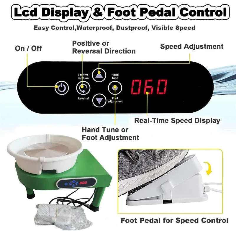 12Inch Ceramic Wheel Forming Machine 350W Electric LCD Touch Screen Pottery Wheel Forming Machine