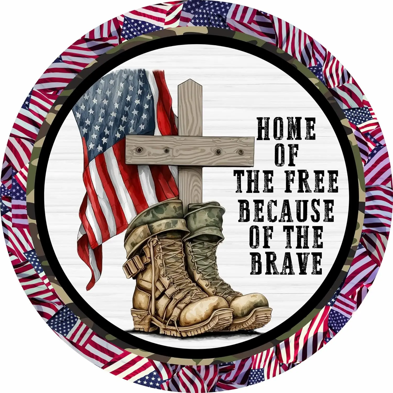 

Ретро Круглая Вывеска Дом Свободы, потому что военные сапоги и крест 4 июля День независимости Металлическая вывеска Настенный декор Met