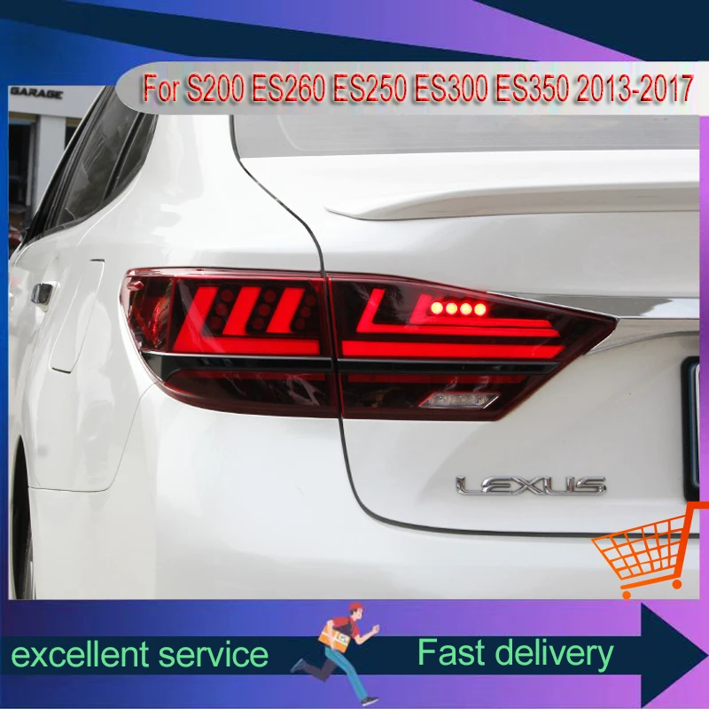 Car Styling for Lexus Taillights S200 ES260 ES250 ES300 ES350 2013-2017 ES Series Tail Lights LED DRL Turn Signal Accessories