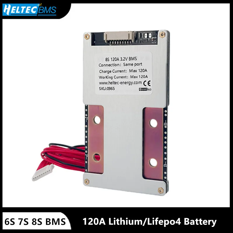 Heltecbms 6s 7s BMS 8s 24V LiFePO4/LiPo 120A BMS with Balanced/Lithium Battery Protection Board Inverter BMS for Energy Storage