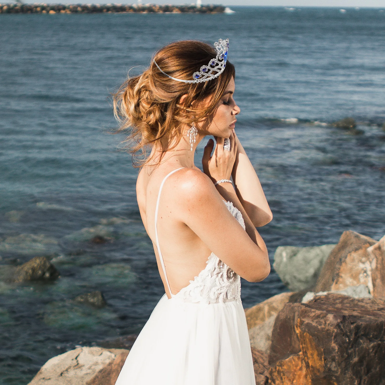 

Crystal Bridal Tiara Baroque Crown Headband Vintage Wedding Birthday Queen Tiara Hairpiece Alloy Alloy Long-Lasting