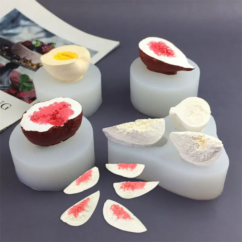 DIY Simulation Fruit Fig Apricot Silicone Molds Handmade Scented Candle Fondant Dessert Cake Candy Chocolate Mould Baking Tools