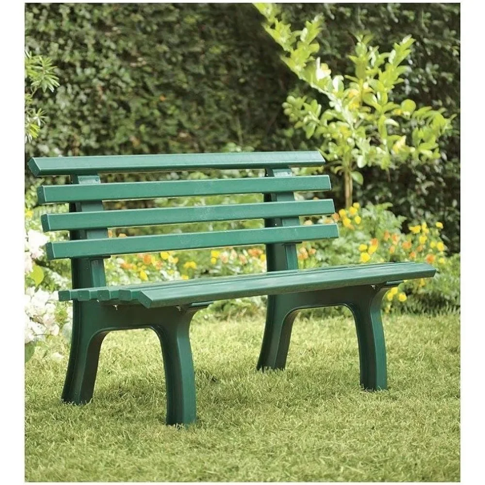 

Outdoor bench, PVC2 seat can accommodate 500 pounds of garden terrace, porch, park deck steel and resin green, outdoor bench