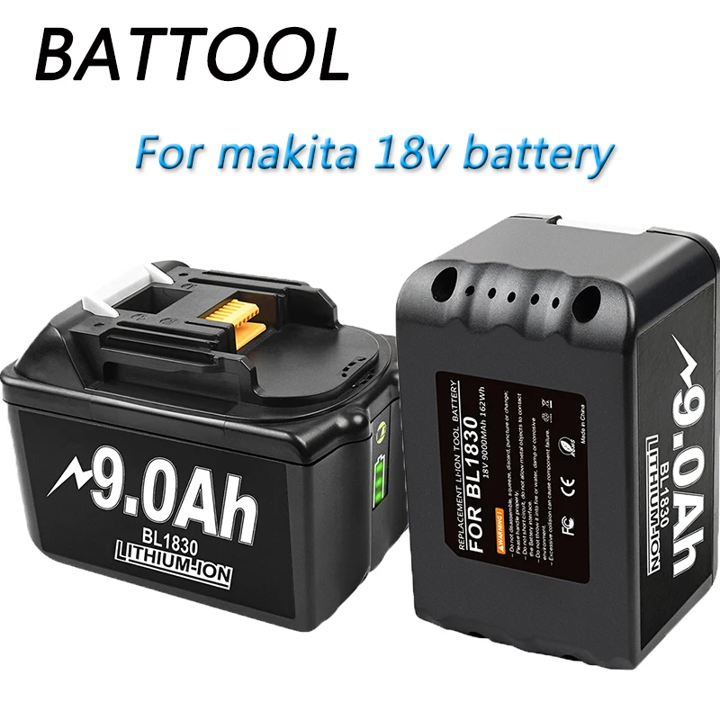 

Upgraded Replacement Battery Li-ion 18V 9000mah For Makita BL1830B BL1850B BL1850 BL1840 BL1860 BL1815 Power Tools Battery