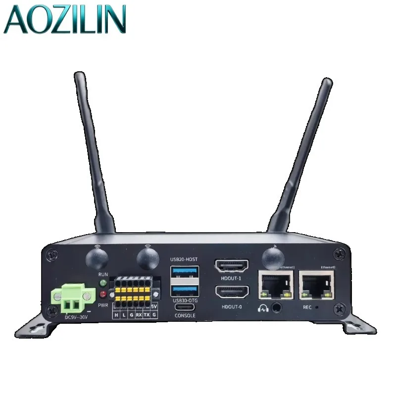 AOZILIN 26TOPS Industrial Edge Computing Gateway RK3588 4G LTE 5G WiFi6 BT CAN2.0B Ubuntu 24.04 Linux IoT Controller