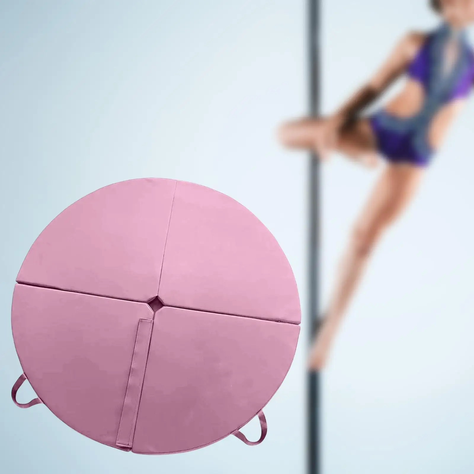 Round Pole Dance Training Mat with High Rebound Padding Non Slip Foldable Design Handles for Studio and Home Workouts