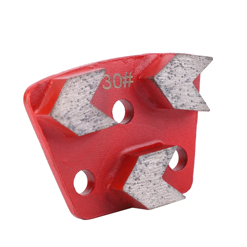 3pcs 3 Holes Trapezoid Grinding Disc Trapezoid Shape 30 Grit Diamond Floor Grinding Pad Concrete Grinding Pad Floor Grinding view 2