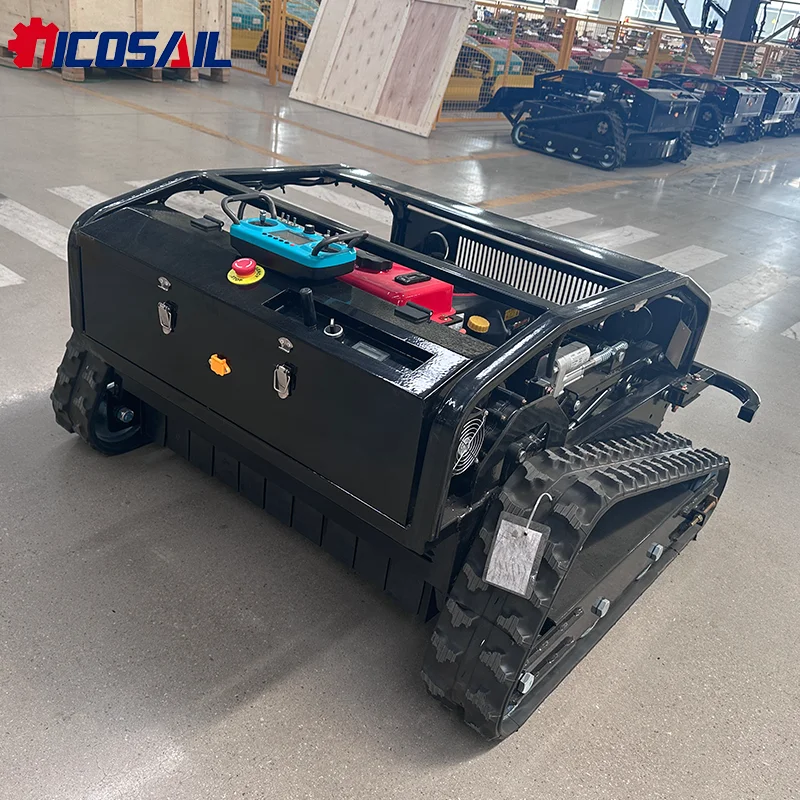 Remote Control Lawnmower Crawler 4 Stroke Wireless Control Lawnmower Robot Weeder Tractor Zero Rotation