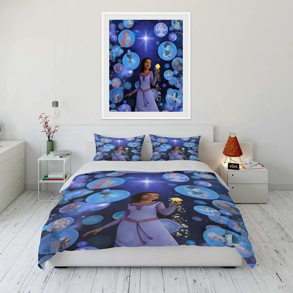 Disney Cartoon Wish Cartoon Duvet Cover Bedding Set Anime Comforter Cover for Bedroom Decoration Bed Sheet Demon Slayer Camas