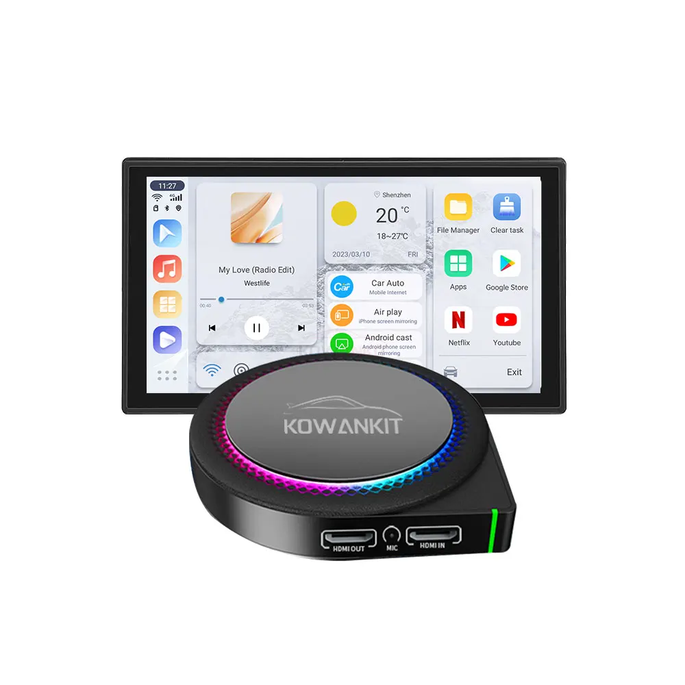HD-порт carplay ai box open android 13 QCM6125 чипсет 8 ГБ 128 ГБ Wi-Fi Беспроводной Ai Box Android Youtube netfli-x Car Play box