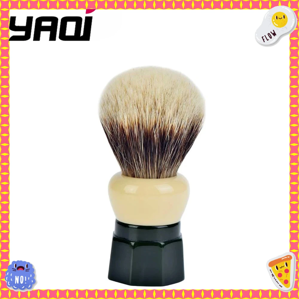 yaqi-シェービングブラシ-yaqi-24mm-グリーンオブシディアン-ツーバンド-バジャーヘア-メンズ-ウェットシェービングブラシ-コレクション-誕生日プレゼント-彼氏向け
