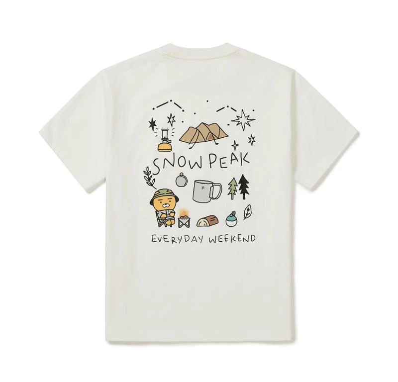 KoreanTrendy Brand Summer New Print Outdoor Camping Leisure T-shirt a maniche corte in puro cotone per il tempo libero Vacanze unisex