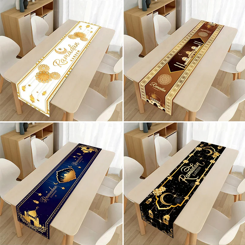 Ramadan Table Runner 2025 Eid Dinnerware Tablecloth Eid Mubarak Table Flag Eid Table Decor Ramadan Eid Party Decorations