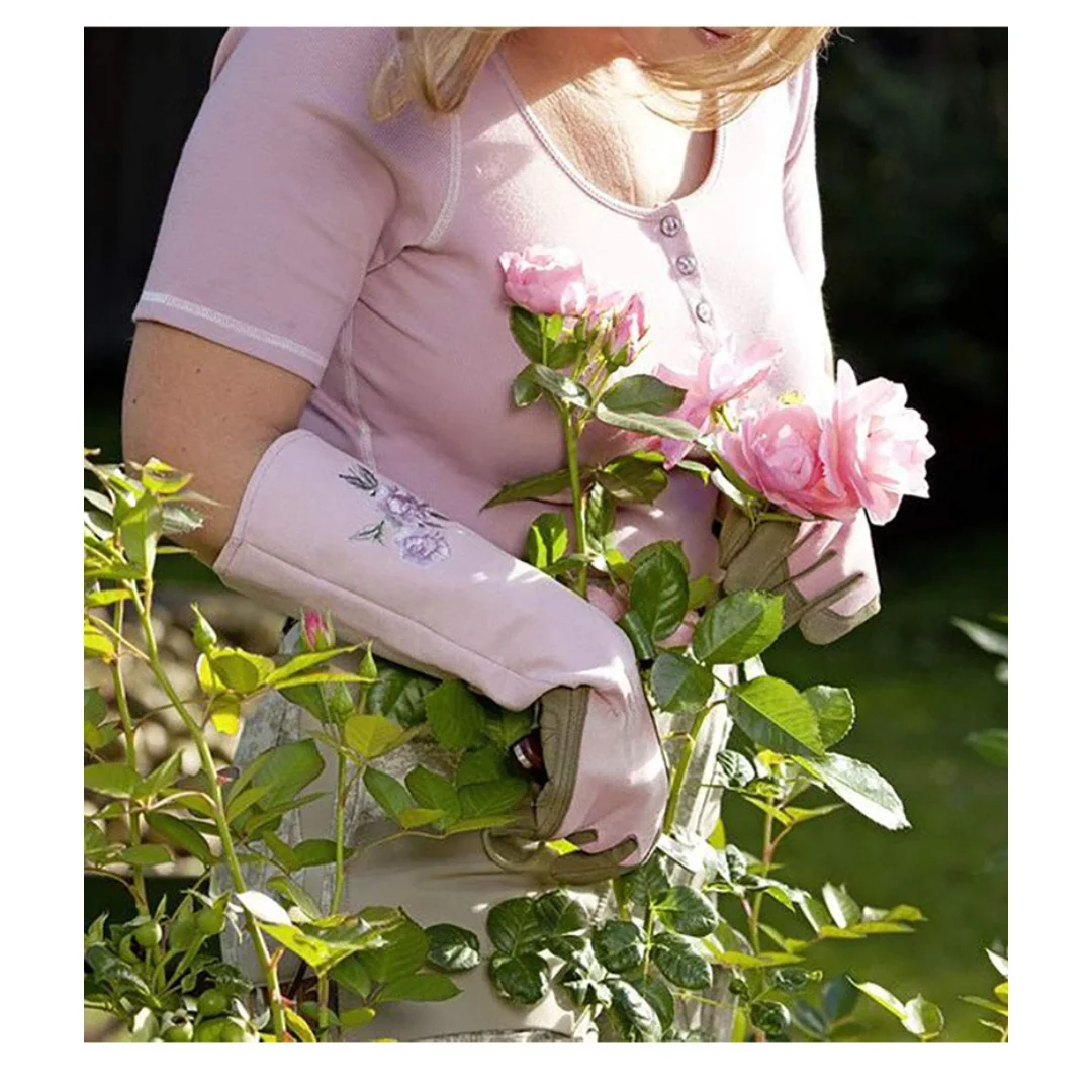 Pink Women Gardening Glove Thorn Proof, Pink Extra Long Oxford Cloth AU Pink Gloves