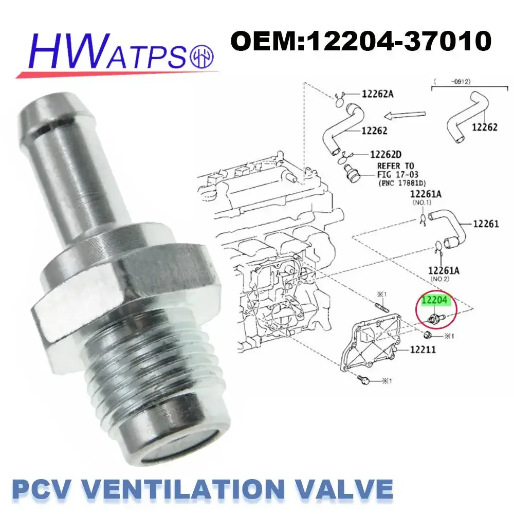 

12204-37010 For Lexus CT200h Toyota Corolla Harrier Matrix Sienta Avensis 1.8L 2ZRFE PCV Positive Crankcase Ventilation Valve