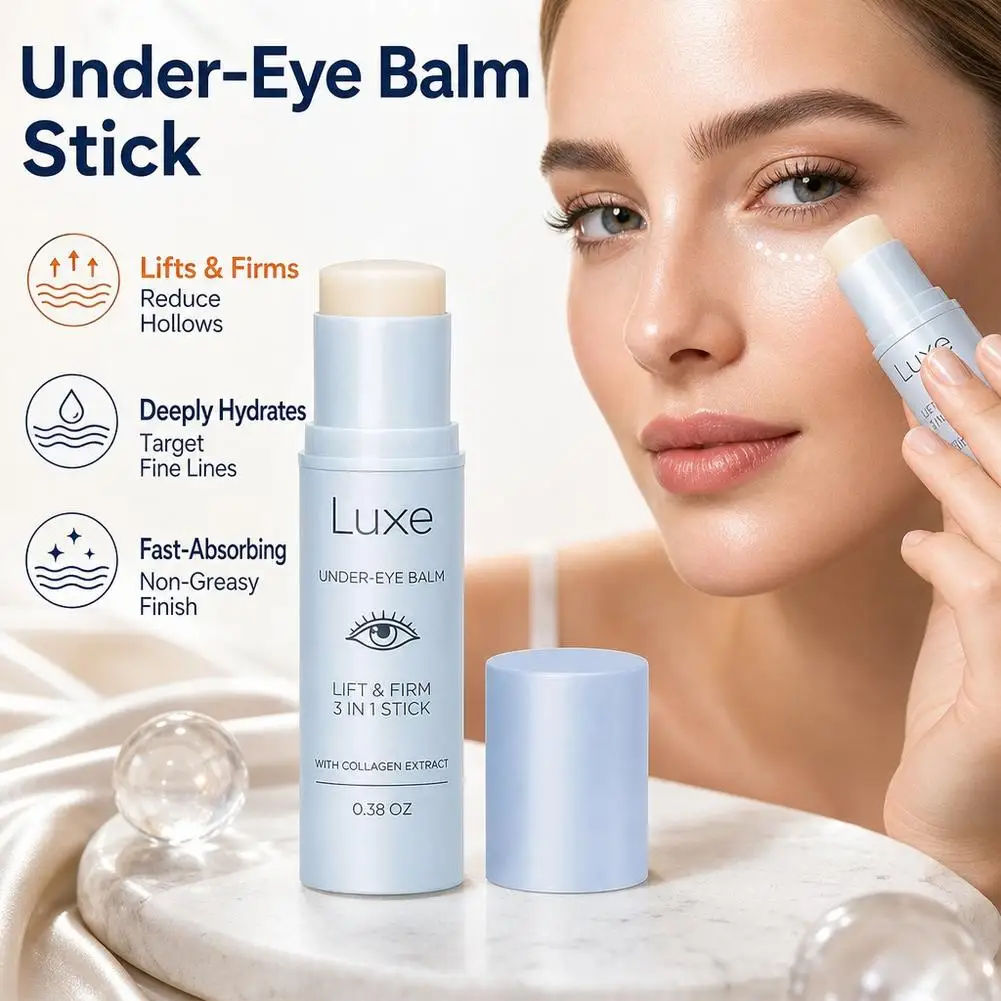 3-in-1 Multi Luxe Korean PDRN Collagen Under Eye Balm Stick Hydrating Smoothing for Dark Circles, Puffiness & Fine Lines