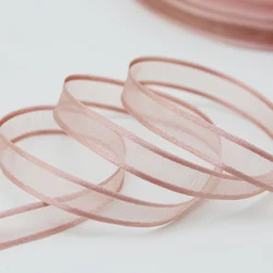 (50 Yards/roll) 3/8'' (10mm) Flesh pink Broadside Organza Ribbons Wholesale Gift Wrapping Decoration Handmade DIY Ribbon