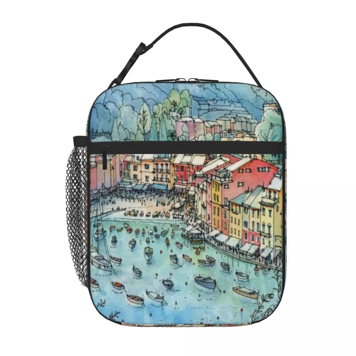Hot Sale Portofino Italy Quilted Cooler Tote High School Food Storage Bag