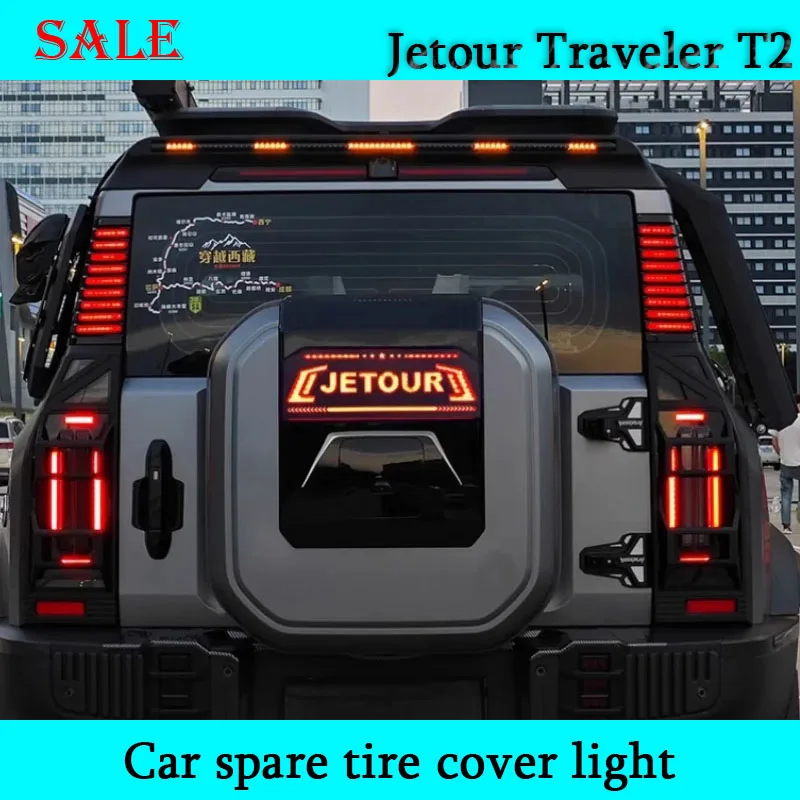 

Fit for JETOUR Traveler T2 2023 Car Spare Tire Cover Streamer Light Tailgate Brake and Off-road Warning Light Car Modified parts