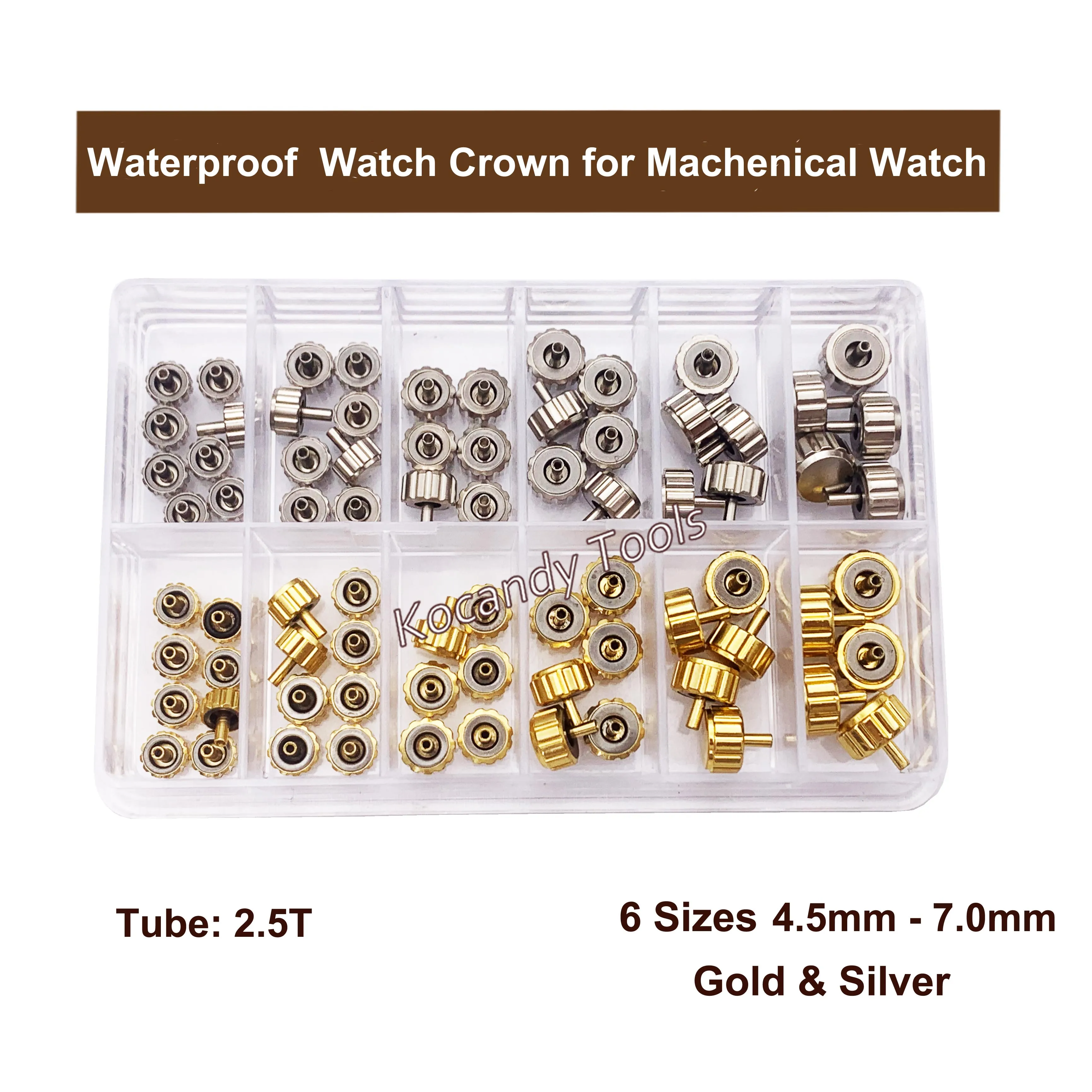 Waterproof Watch Crown for Watch Repair and Replacement With Gold and Silver Colour