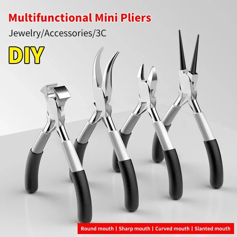 

Mini Pliers Diagonal Pliers Round Bent Needle Nose Cutter Insulated Plier For DIY Small Jewelry pliers tools Handcraft Beading