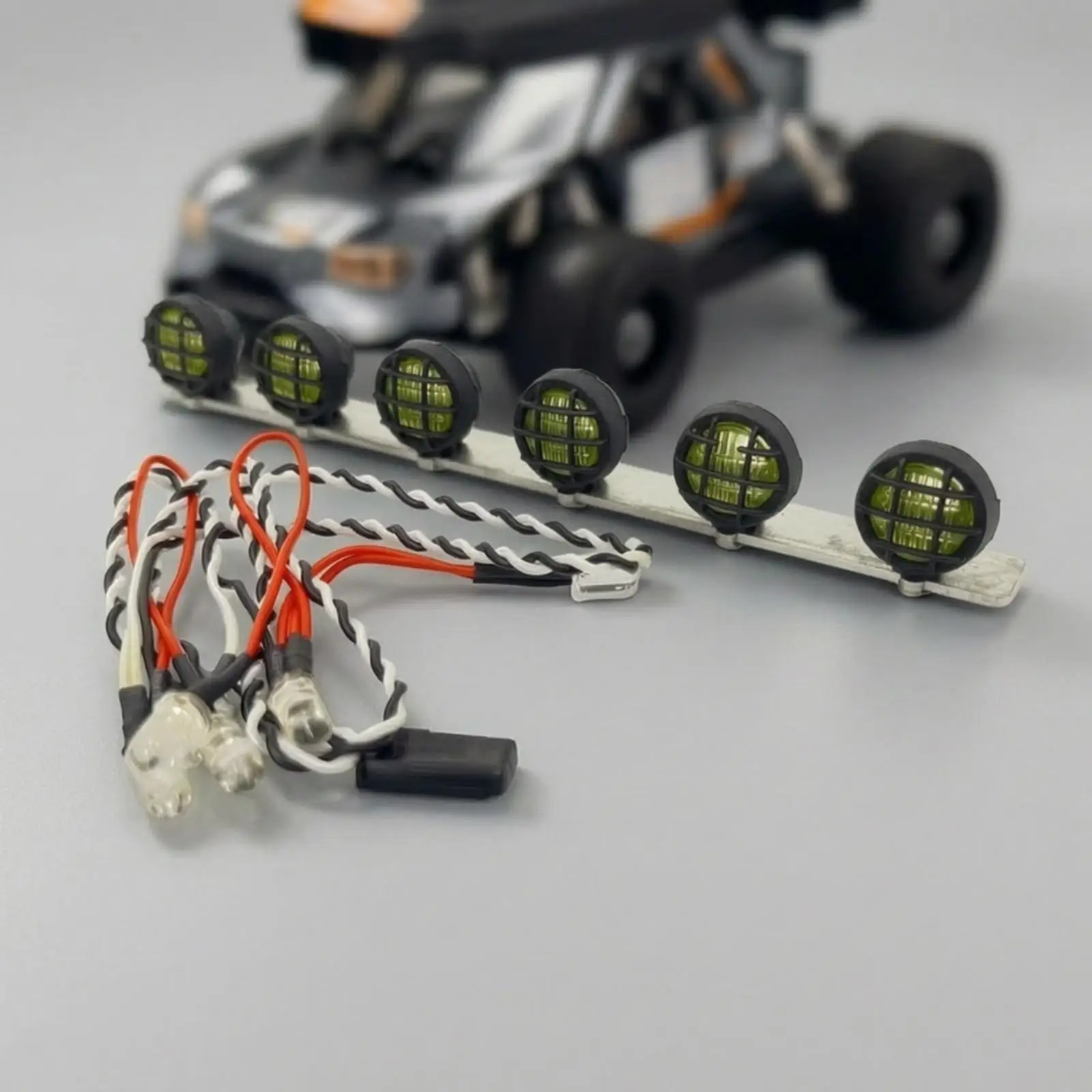 1/12 Scale RC Roof Light Bar Realistic Stainless Steel RC Light Bar with Grilles Lightweight Robust for Trail Driving