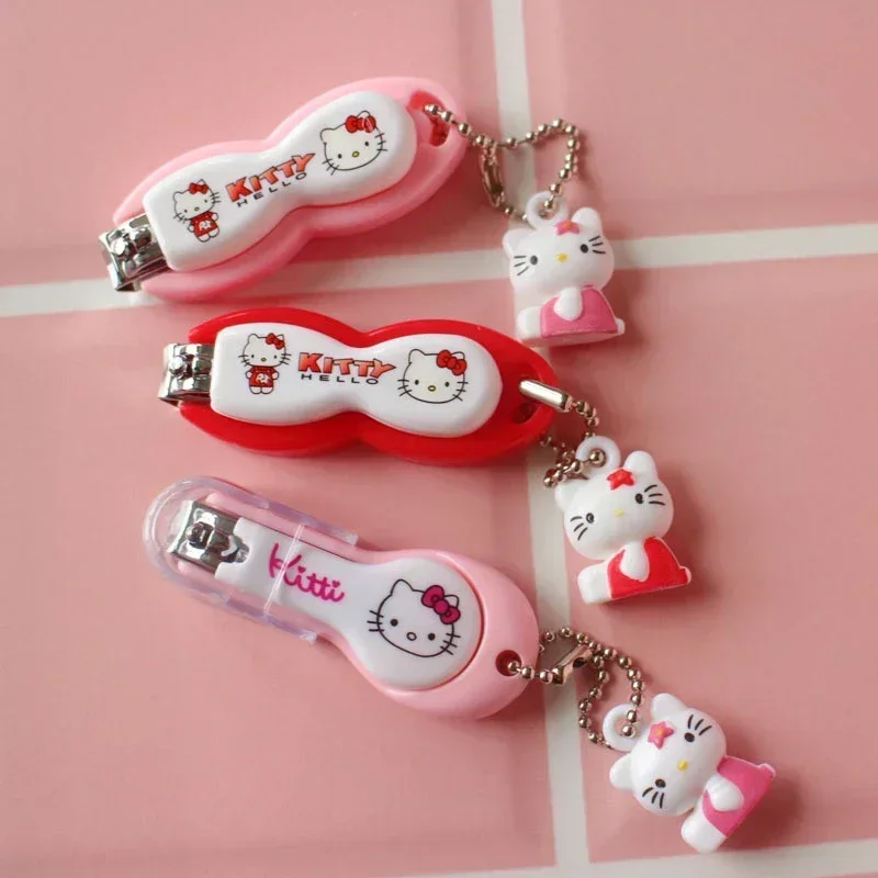 Sanrio Hello Kitty Nail Scissors Cute Cartoon KT Cat Stainless Steel Portable Household Nail Cutter Girl&Child Holiday Gifts