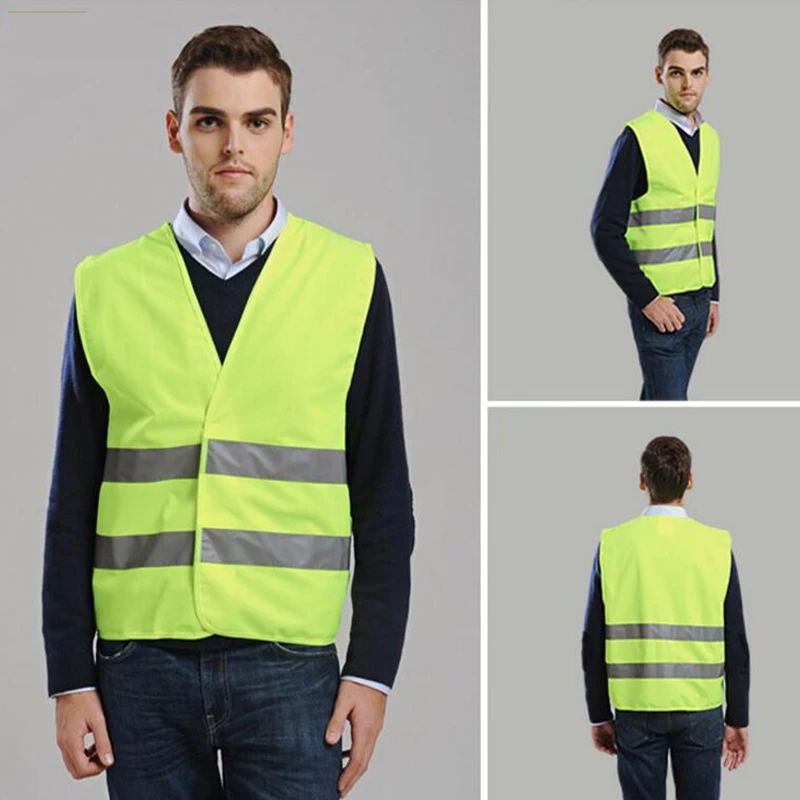 1 Piece Cheap Price and High Quality High Visibility Reflective Safety Mens Womens Vest Waistcoat Fluo Yellow and Orange