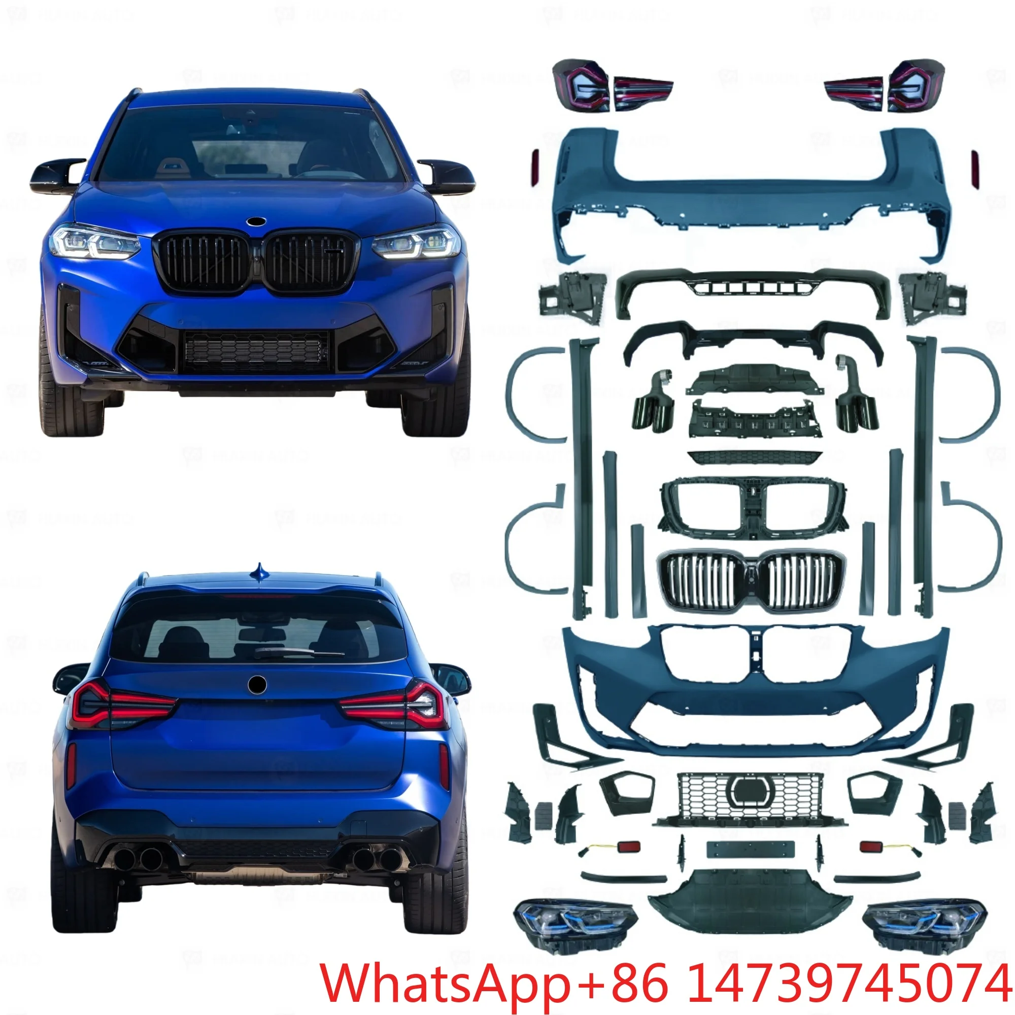 Conversion Body Kit X3 G01 2018-2021 Upgrade To 2023 G01 LCI X3M Style Light Wheel Arch Bumper PartsFull Car Body Kit Car Parts
