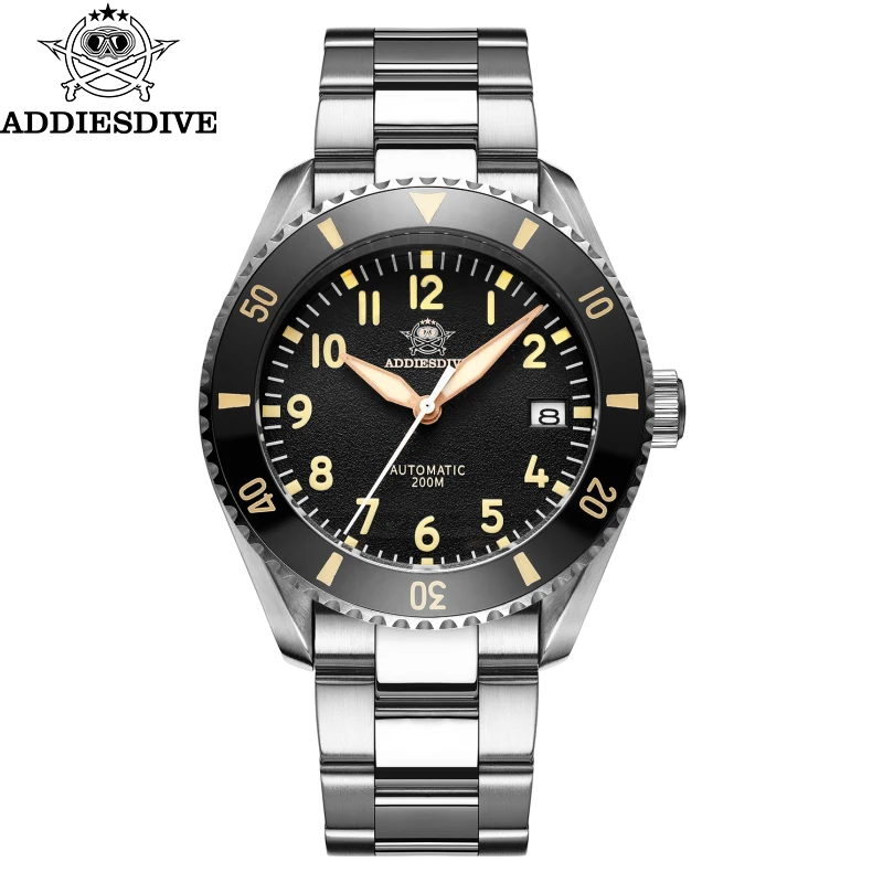 ADDIESDIVE Top brand Watches For Men Luxury Sapphire Crystal  Stainless Steel NH35 Mechanical Watches 20Bar C3 Luminous Watch