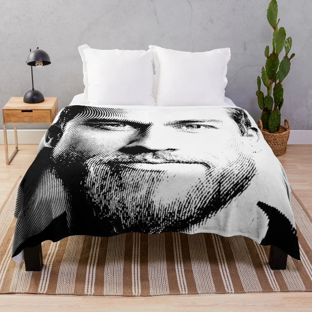 

Black & White Portrait Of Charlie Hunnam Throw Blanket Personalized Gift For Sofa Thin Blankets For Baby Soft Blanket