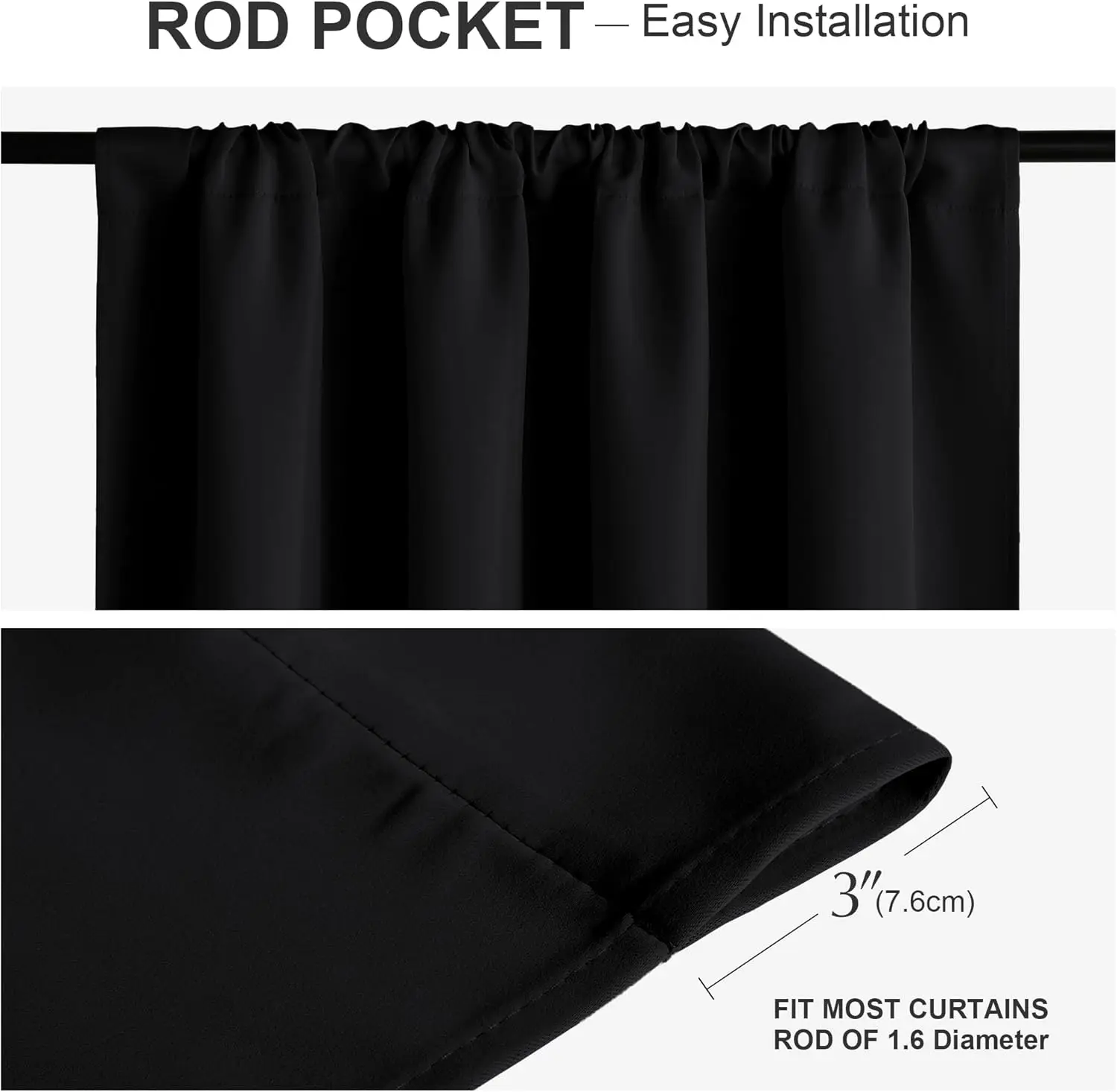 Kitchen Window Curtains Over Sink, Short Blackout Bathroom Window Curtains, Thermal Insulated Rod Pocket Home Decor Drapes for