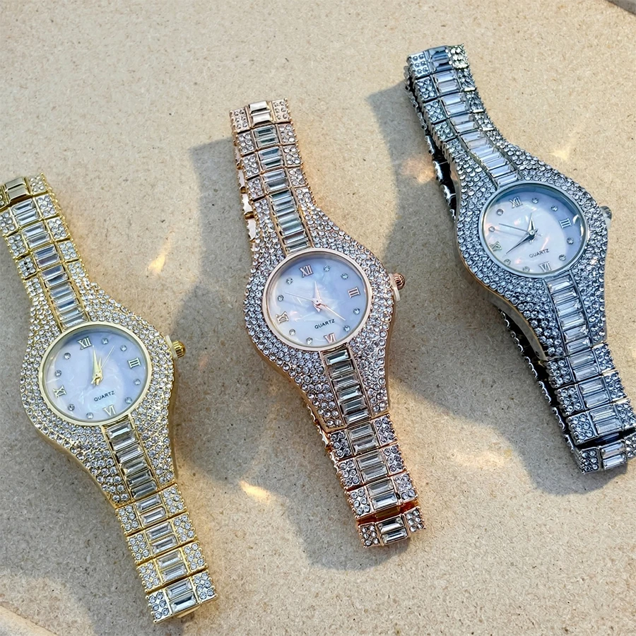 Luxurious Full-Diamond Elegant Bracelet Watch for Women