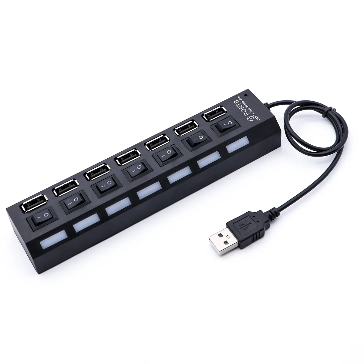 

7 Ports Laptop Hub Desktop Usb Expander Adapter for Computer Bus