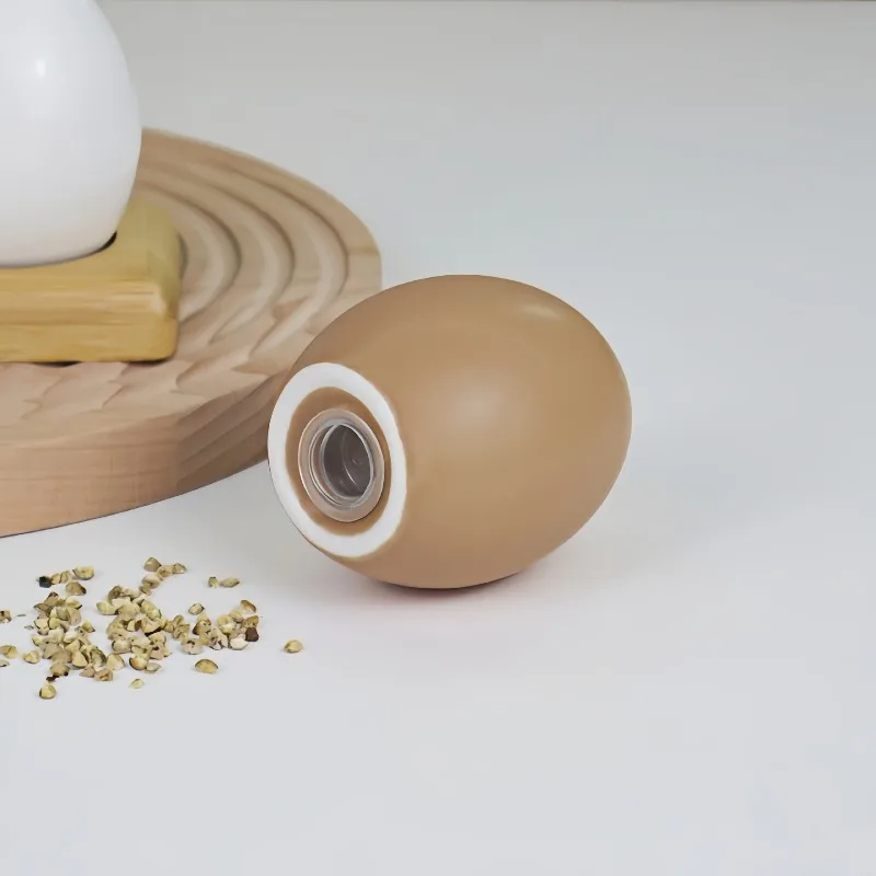 Korean Cartoon Seasoning Bottle Set Creative Egg-shaped Seasoning Bamboo Base Salt Pepper Shaker Home Kitchen MSG Storage