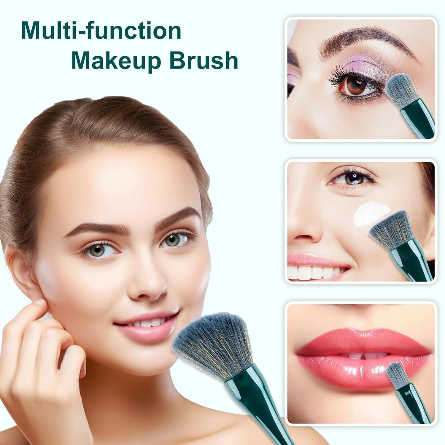 5 pçs mini pincéis cosméticos de função completa com escudo espelho portátil conjunto de pincéis de maquiagem de viagem kit de pincéis cosméticos com caso