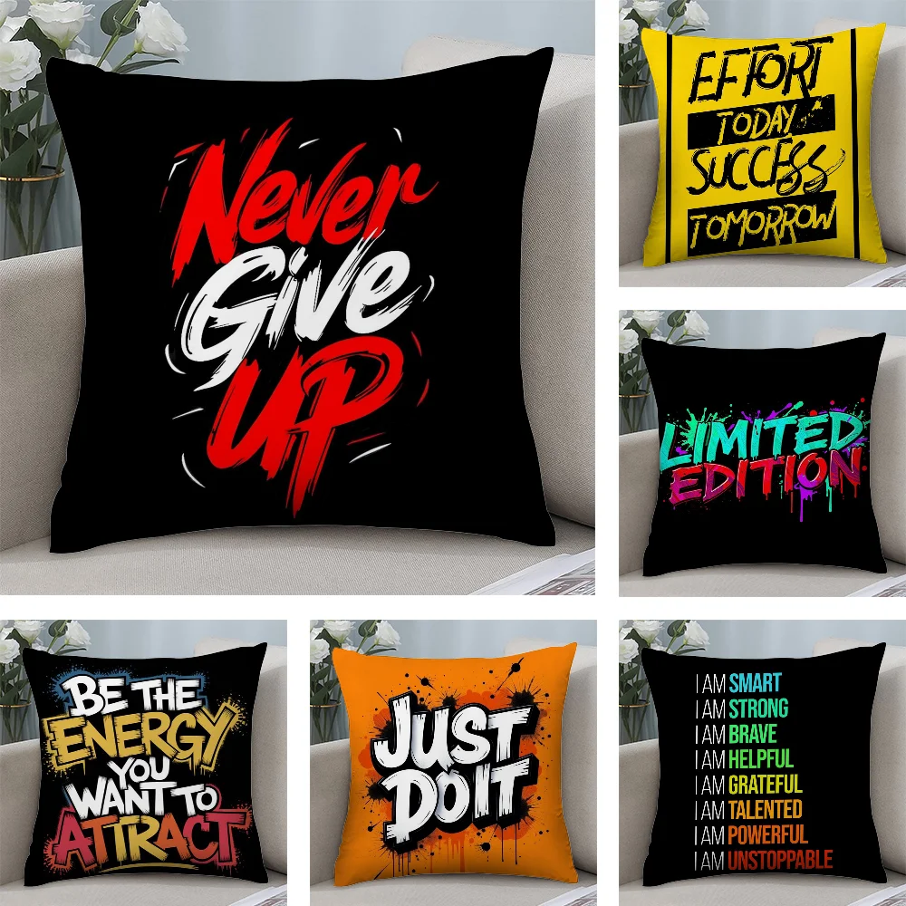 

Inspirational Quote Pillow Case Short Plush Sofa Decorative Gift Home Double-sided Printing Cushion