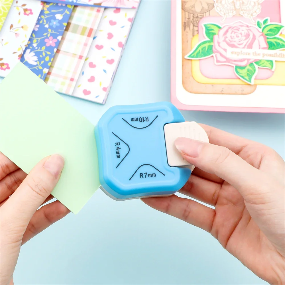 3-In-1 Corner Punch Mini 3-Way Paper Edge Cutter Corner Rounder for DIY Scrapbooking Card Making Corner DIY Paper Cutter Card