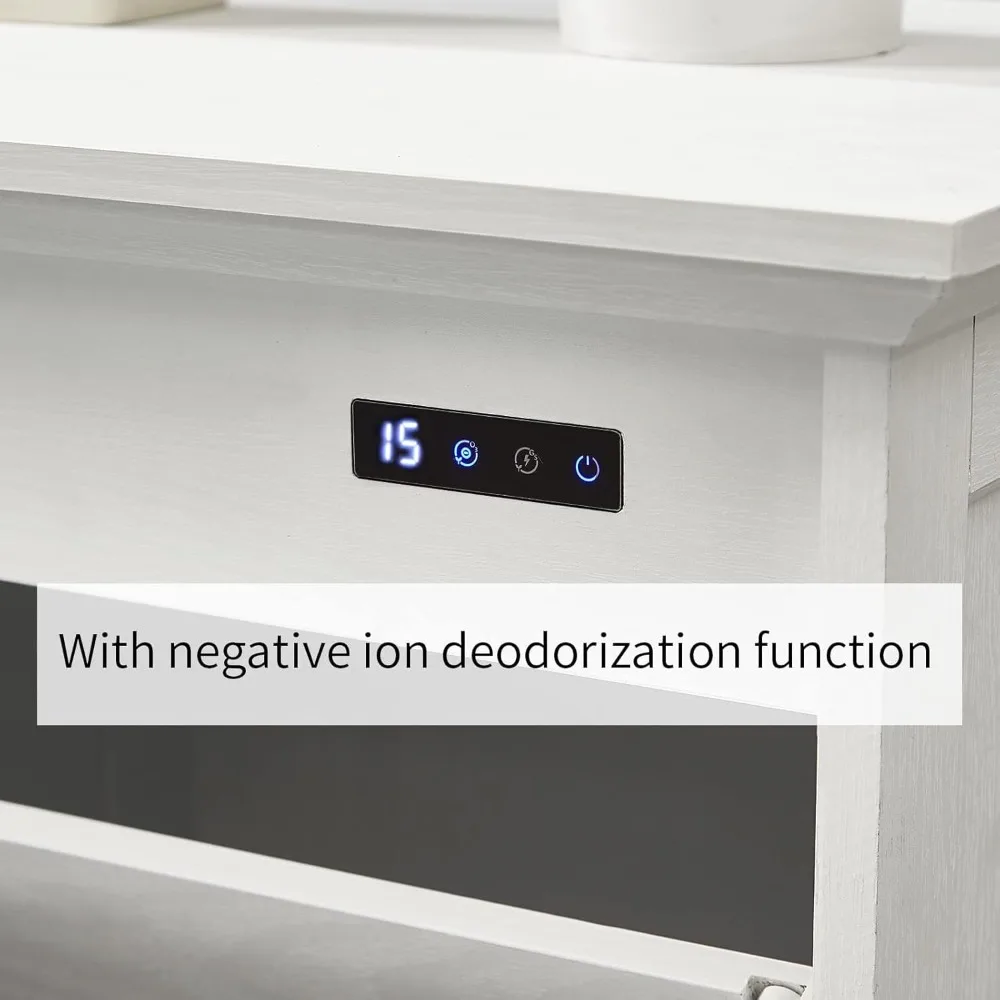 خزانة فرز الغسيل الخشبية المائلة مع ميزات إزالة الروائح الكريهة والأيونات السالبة لتعزيز النظافة المنزلية والتنظيم
